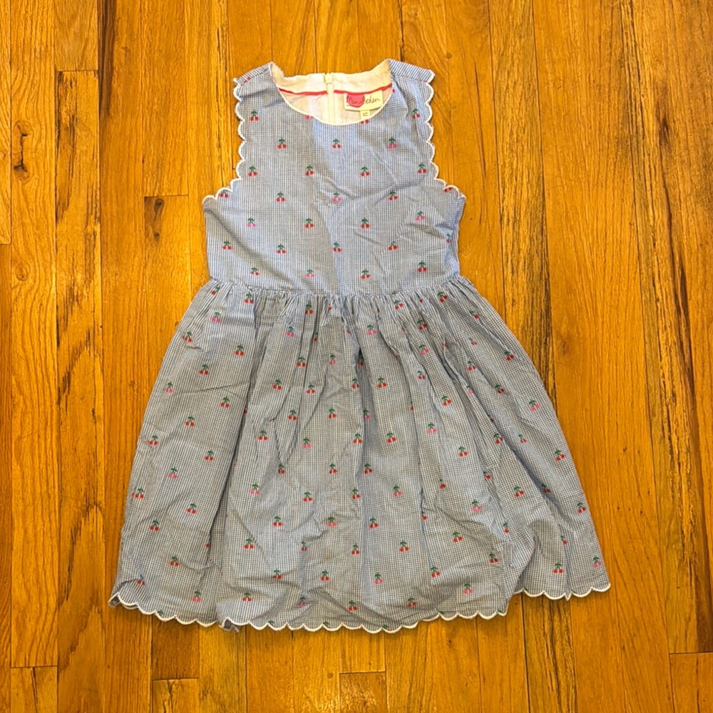 Mini Boden Blue Sleeveless Crew Neck Sundress-Girls